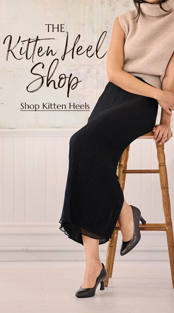 The Kitten Heel Shop. Shop Kitten Heels. Featured style: Samy heeled kitten heel pump in black.